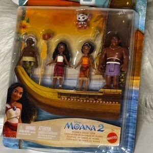 Mattel Moana 2 Adventure Canoe Set - Red, Orange, Brown